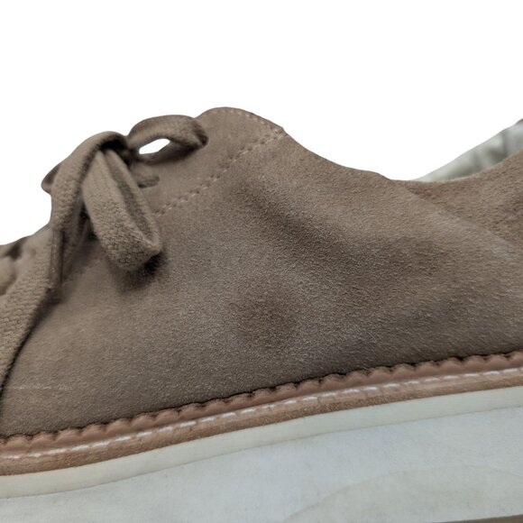 Dolce Vita Suede Toyah Platform Sneakers Womens Tan Brown Lace Up Shoes Size 8 - Picture 14 of 14